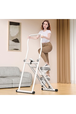 Katlanabilir Dikey Tırmanma Aleti Yeni Versiyon Beyaz Renk Egzersiz Cihazı