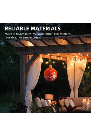 Gajeena Kırmızı Buz Karı Desenli 60cm Pvc Noel Balonu - Dışarıda/içerde Kullanım, Su Geçirmez Bahçe Ve Ev Dekorasyonu Çok Renkli