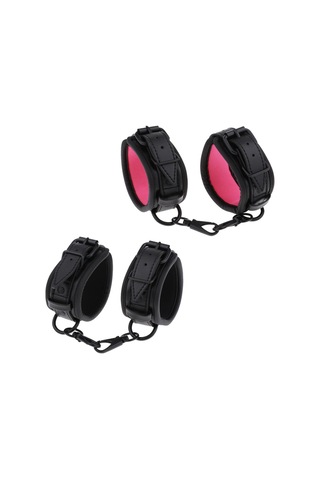 Suntek Ayarlanabilir Pu Deri Kelepçe Ayak Bileği Manşet Pembe