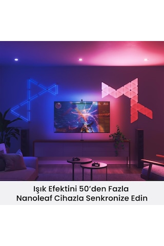 Nanoleaf 4d Akıllı Tv Arkası Led Şerit Aydınlatma Başlangıç Paketi App Kontrollü 4m Maks 65inç,googl RGB