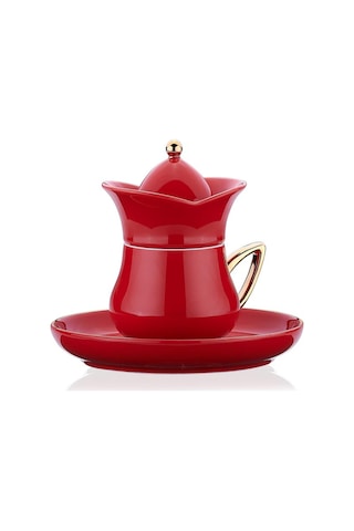 Korkmaz Lalezar Collection 2li Kırmızı Kahve Fincan Takımı