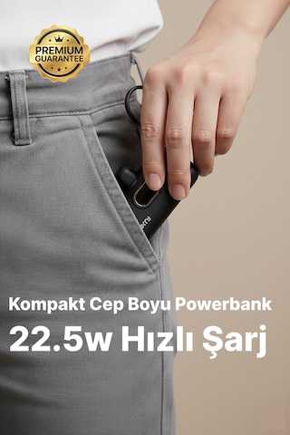 Dx269s 5000 Mah Powerbank 22.5w Type-c Hızlı Şarj Mini Taşınabilir Şarj Cihazı Kompakt & Güçlü Siyah