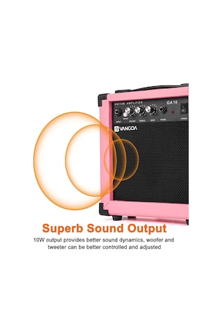 Vangoa Ga10pk 10 Wat Elektro Gitar Amfisi Pembe