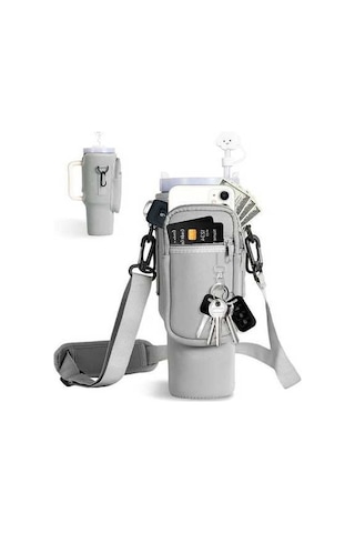 Besthome1 Stanley Isıtmalı Su Şişesi Kapağı Bardak Çantası 001 Gri