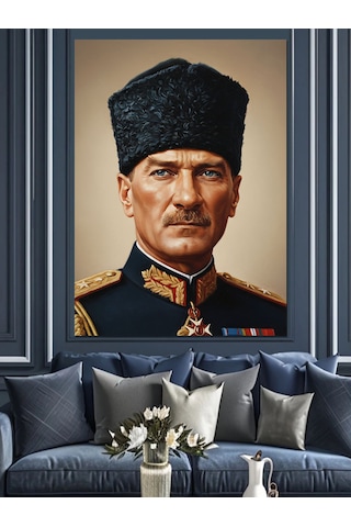 Eski Osmanlı Padişahı Portre Dekoratif Kanvas - Mdf Ahşap Tablo