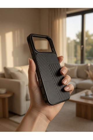 İphone 17/18 Promax Ortak Uyumlu Karbon Fiber Desenli Darbeye Dayanıklı Kılıf Çok Renkli5