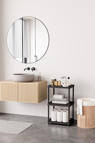 Siyah 3 Katlı 33x40 Ekstra Geniş Düzenleyici Mutfak Ve Banyo Rafı Sehpa