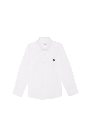 U.s. Polo Assn. Düz Beyaz Kız Çocuk Gömlek Gıps023y Beyaz