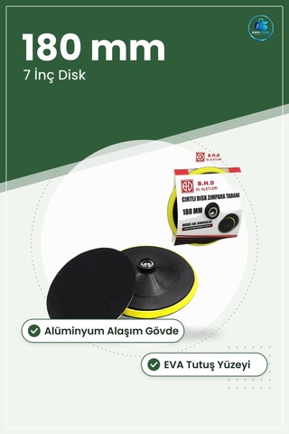 Cırtlı Zımpara Ucu 7 İnç 180 Mm Disk Tabanı Alüminyum Alaşımlı Gö