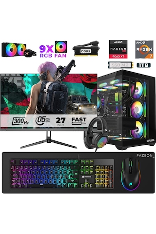 Xaser Star X590 R7-7800X3D 32 GB 1 TB M.2 NVMe SSD 16 GB RX9060XT 27" Free Dos Dizüstü Bilgisayar