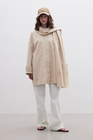 Manuka Stokholm Şal Detaylı Oversize Trençkot Bej