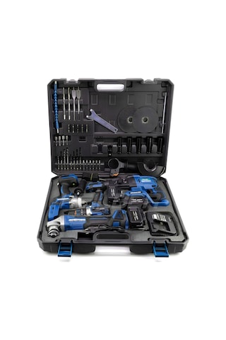 Böhrer BA01012M Kırmızı Akülü Kırıcı Delici + 125 MM Taşlama + 13 MM Vidalama + 450 NM Somun Sıkma + Lamba Set 5'li