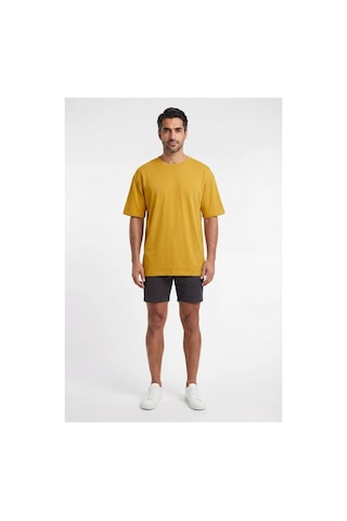 Lixa Basic Turuncu Oversize Erkek T-shirt 141061 Siyah