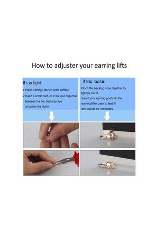 6 Çift Küpe Kaldırıcı Küpe Güvenli Arka Kısımlar Ayarlanabilir