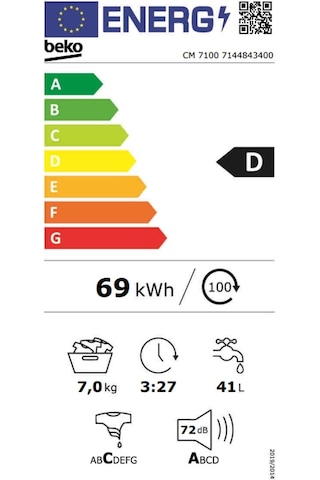 Beko CM 7100 1000 Devir 7 KG Çamaşır Makinesi