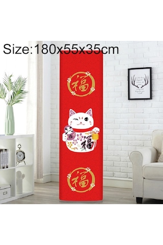 Sones Basit Dikey Dolap Tipi Her Şey Dahil Klima Kumaş Toz Kapağı, Boyut: 180x55x35cm, Stil: Lucky Cat