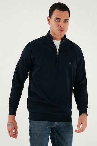 Buratti Pamuklu Relaxed Fit Yarım Fermuarlı Dik Yaka Erkek Sweat 5901232 Lacivert
