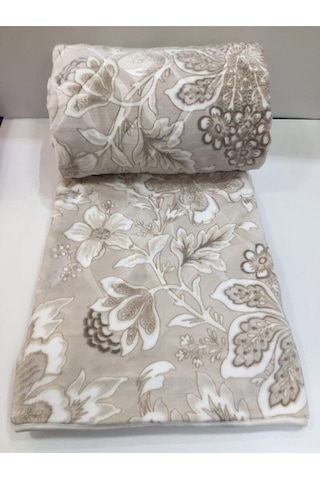 Sarar Gül Modern Desen Çift Kişilik Battaniye 4 Kg Yıkanabilir Peluş Kalın Battaniye Kahverengi