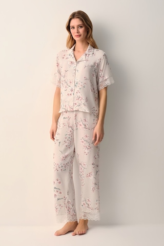 Suwen Beatrix Gömlek Yaka Pijama Takımı Sh26522660b1185 Bej
