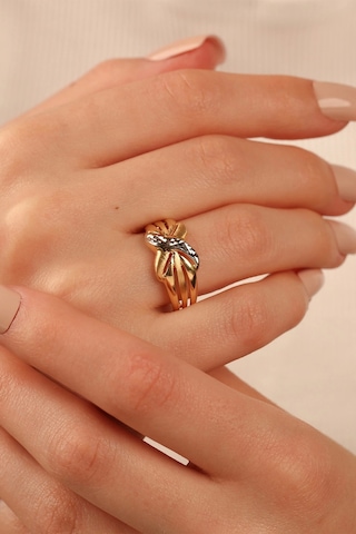 Çgkmücevherat Tarz Kalemli Altın Yüzük Klm001 Gold