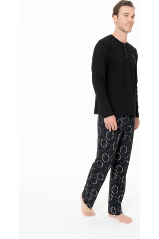 U.s. Polo Assn. Erkek Siyah Pijama Takım Siyah