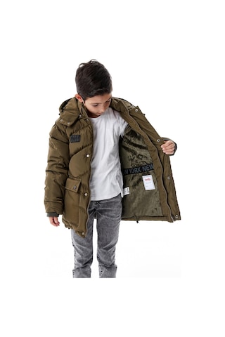 Benitto Kids Erkek Çocuk Kapüşonlu Kalın Kışlık Mont 51335 Haki