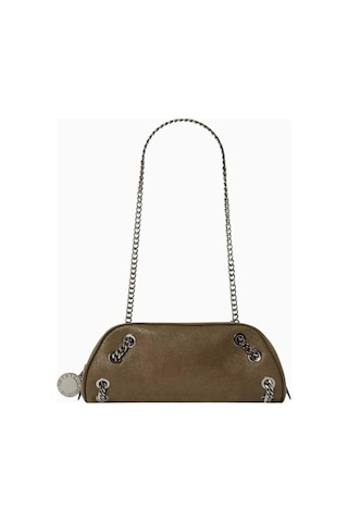 Stella Mccartney Eco Shaggy Deer Vegan Falabella, Zincir Detaylı Bowling Omuz Çantası Yeşil
