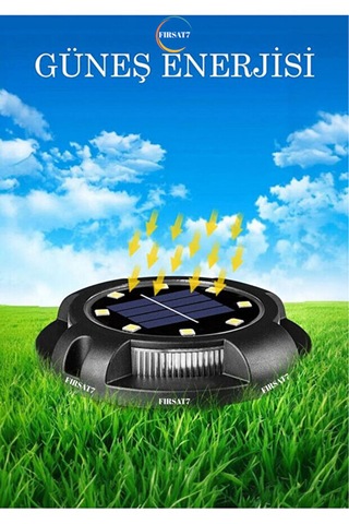 4 Adet 12 Ledli Solar Güneş Enerji Otomatik Yanma Rgb Rengarenk Toprağa Saplamalı Bahçe Aydınlatma