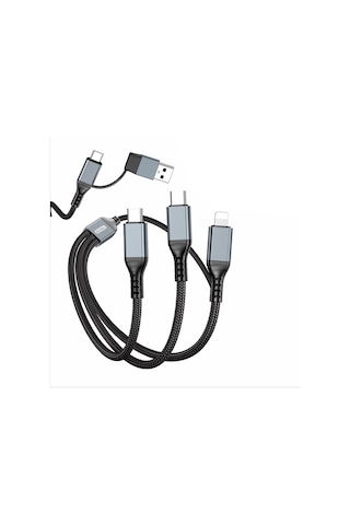 Go Des Gd-uc806 Hızlı Şarj Kablosu 3in2 Lightning Type-c Type-c 100w 1m Gri