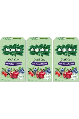 Doğadan Nar + Yaban Mersini Bardak Poşet Yeşil Çay 3 x 20’li
