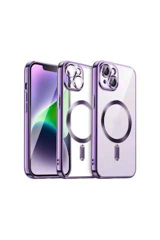 Newface - 540 - İphone 15 Kılıf Kross Magneticsafe Kapak - Ece-umay - - Mor
