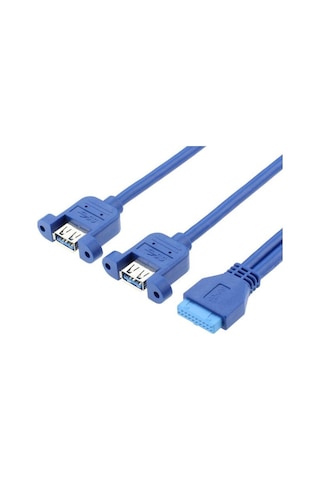 4994 Usb 3.0 19 20 Pin Dişi To 2X Anakart Panel Tipi Kablo