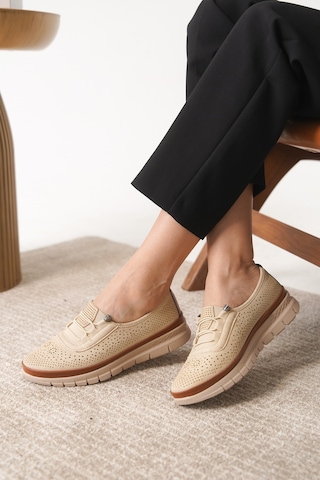 Garantili D0119 Günlük Ortopedik Kadın Babet Ayakkabı Bej