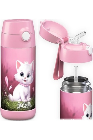 Çocuk Paslanmaz Çelik Hasır Su Şişesi 350ml Bpa Free Sızdırmaz Okul Ve Kreşler Için Yalıtımlı Su Şişesi Pvb42m Diğer