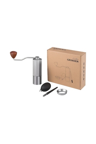 Honeybeeshop 4 Adet Manuel Kahve Cekirdegi Ogutucu Seti Simli Paslanmaz Celik Ogutucu Temizleme Fircasi Hediye Kutusu Ev Ofis Icin Ideal Hediye