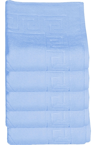 5 Li Otel Ayak Havlusu Bukle Ayak İzli 50x70 Cm Renkli 16/2 Avs 250 Gr Mavi