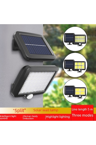 Mufunye Güneş Enerjili Dış Mekan Işığı: 120cob Bölünmüş Sensörlü 12 Bölüm , 3 Modlu, Su Geçirmez, Bahçe/garaj Işık Kaynağı