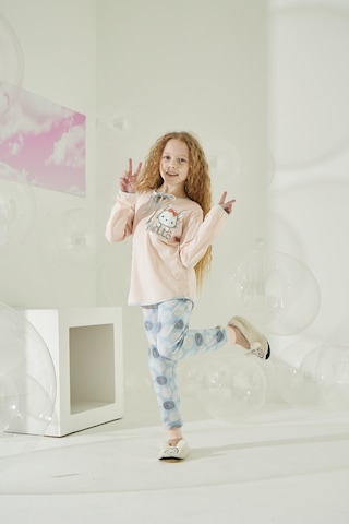 Kız Garson Uzun Kol Somon Pijama Takımı C8t5n9o1 001