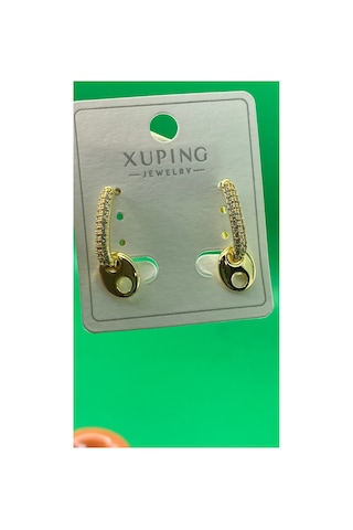 Xuping Zirkon Taşlı Altın Renginde Çelik Kadın Küpe 69107888