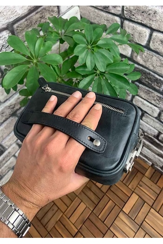 Guard Leather Guard Antik Siyah Hakiki Deri Şifreli El Çantası Çok Renkli