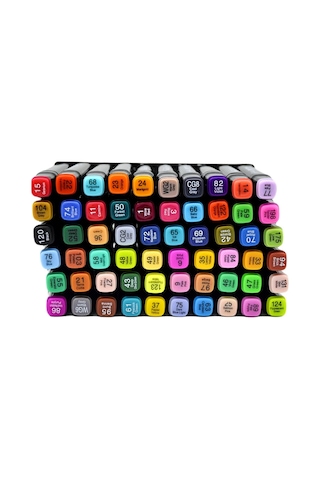Gen-of Çift Taraflı Touch Marker Kalem Set Çantalı 60'lı