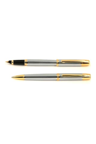 Steelpen Serra 800-4 Tükenmez + Dolma Kalem Krom Altın Diğer