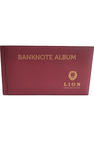 Lion Marka Kağıt Para Albümü - 20 Sayfa Bordo