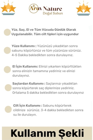 Sabun %100 Doğal Güzel Kokulu El Yüz Saç Cilt Vücut Orijinal Biberiye Sabunu 120g - 3 Adet Karışık