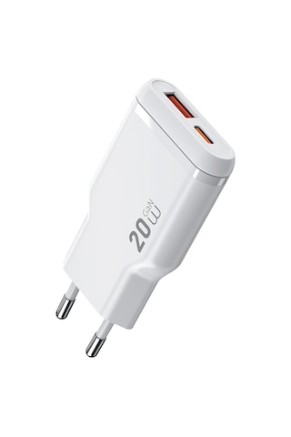 Wiwu Wi-g032 Essen Slim Serisi Gan Tech Pd Hızlı Şarj Özellikli Şarj Başlığı 20w Beyaz