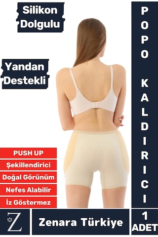 Zenara Kaymaz İz İç Göstermez Push Up Popo Kaldırıcı Şekillendiren Yandan Destekli Dolgulu Şort Korse Ten