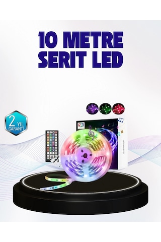 Bluetooth Kontrollü Şerit Led 10m Sese Duyarlı Rgb Aydınlatma 24007436