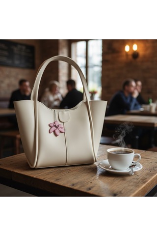 Kumru Studio Pembe Çiçek Çanta Charmı Boncuk İşlemeli Bag Charm Diğer