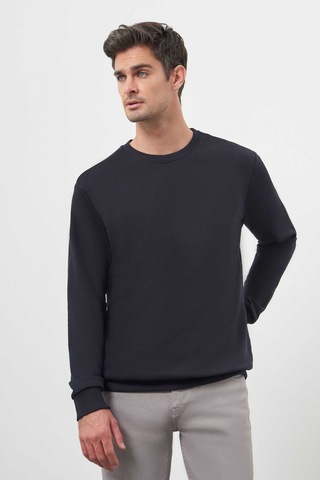 Morven Erkek Lacivert Basic Bisiklet Yaka Sweat-shirt 25ks063005200 Lacivert Lacivert