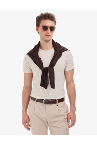 Pierre Cardin Erkek Bej Tişört Basic 50325307-vr011